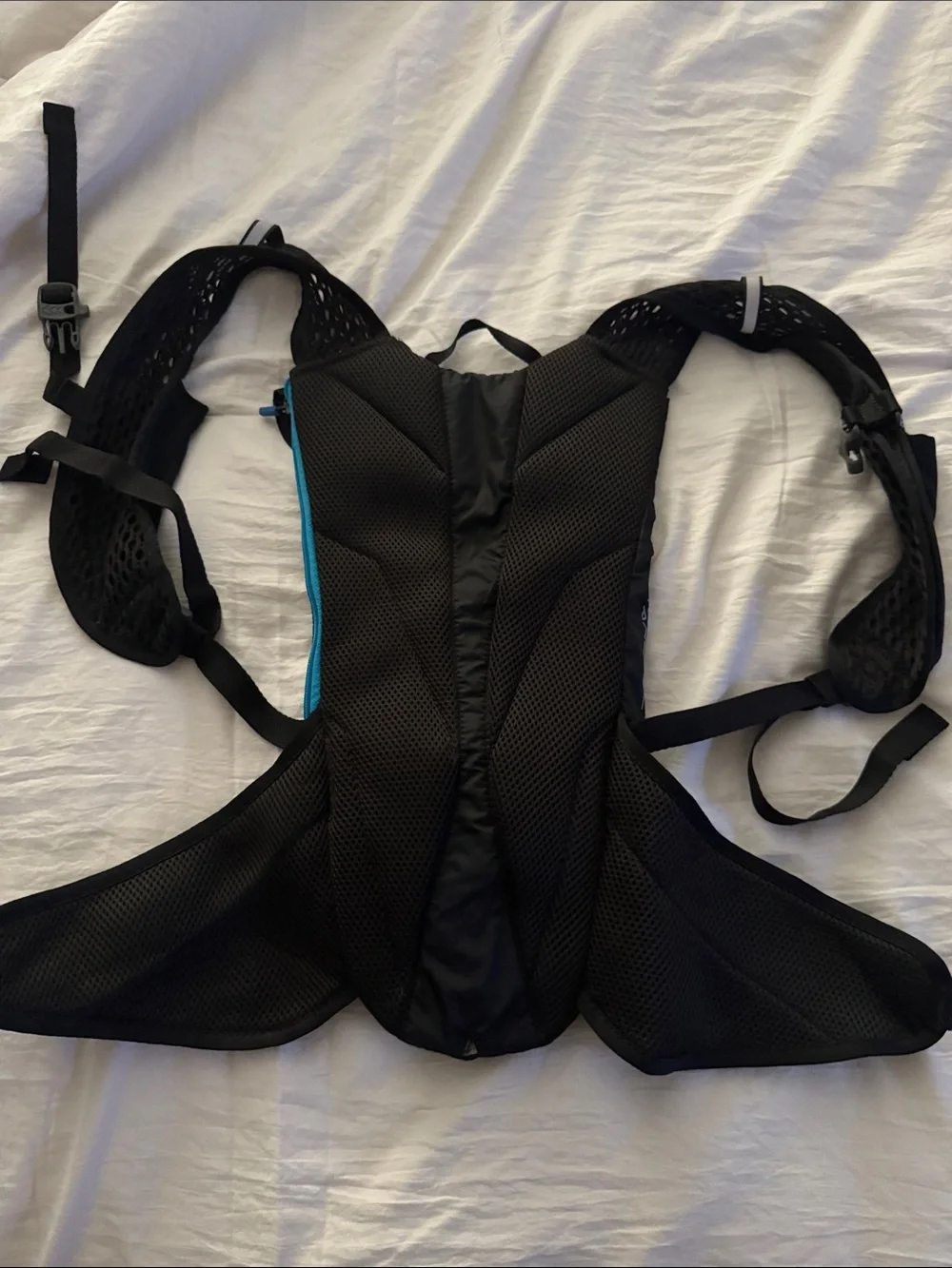 CamelBak Black Hydration Pack with Blue Zipper Accents